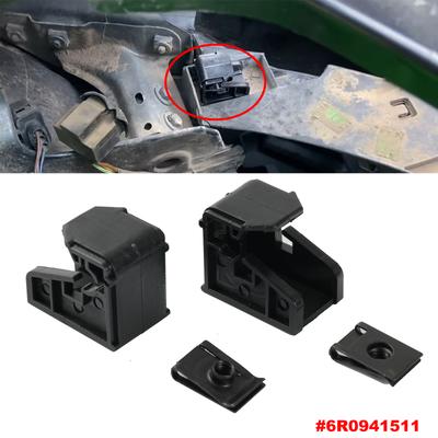 Kit de reparo de farol de carro com 2 peças, suporte de plástico, clipe de montagem, esquerdo + direito, substituição 6R0941511, compatível com VW Polo 2009 2010 2011 2012-16