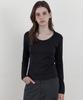 WEDNESDAYOASISFORWOMEN Soft Scoop Neck Long Sleeve T-Shirt_Black(Wb6Tp46)