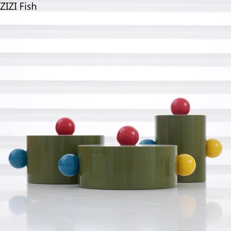Colorful Dot Decorative Storage Jar Candy Jar Small Objects Jewelry Organizer Box Earring Ring Boxes Cosmetics Container