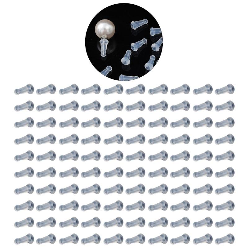 100Pcs Silicone Earring Backs Replacements for Sensitive Skin Hypoallergenics Earring Stoppers for Droopy Earrings