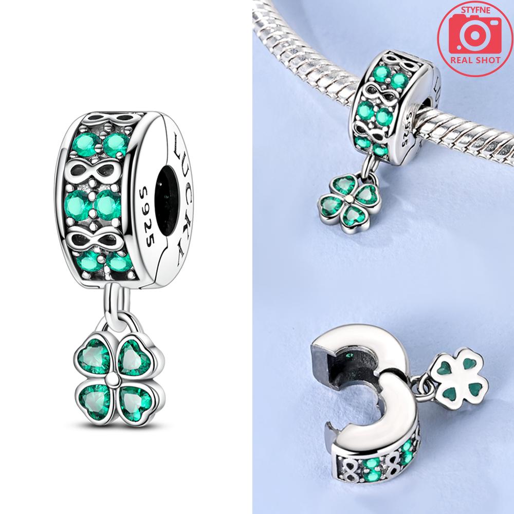 Charm Bead Charms copper Authentic Heart Love Family Bead Green Zircon Butterfly Bead Charms Compatible With Bracelets Women Diy Mothers Day Jeweller