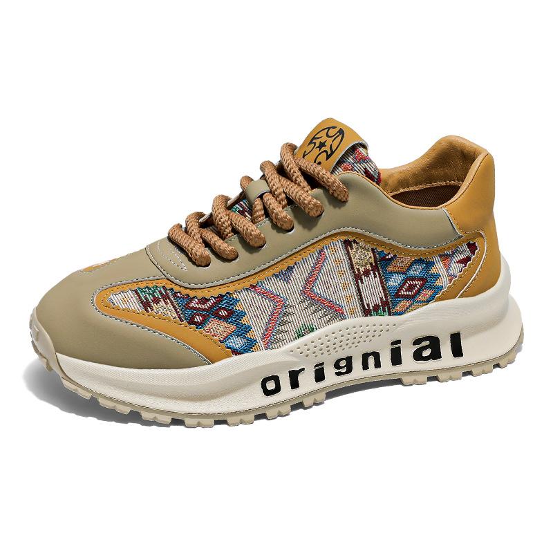 22 spring new personalized embroidery printing comfortable non-slip wear-resistant heightening sports and leisure trendy shoes