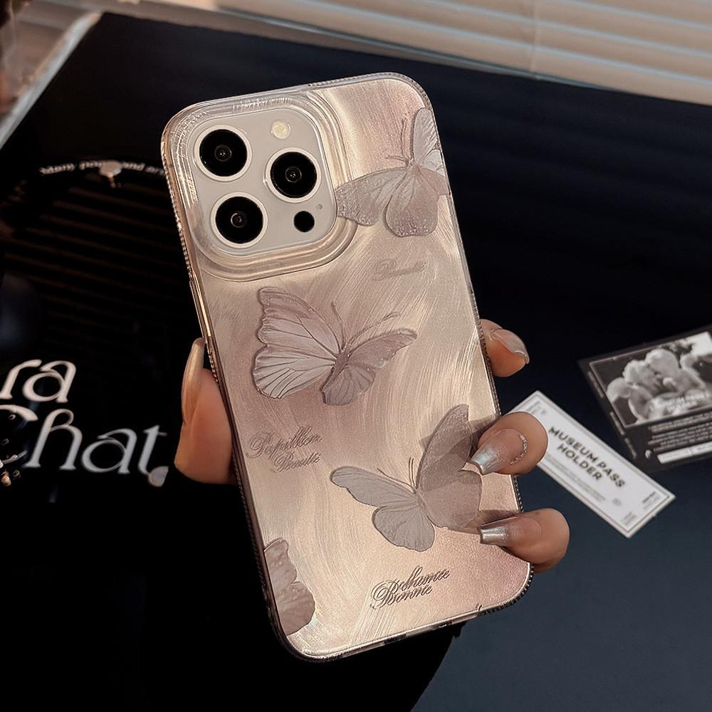 Glare Butterfly Pendant Lanyard iPhone15 14 Phone Case Compatible and Suitable for 13/12/11promax