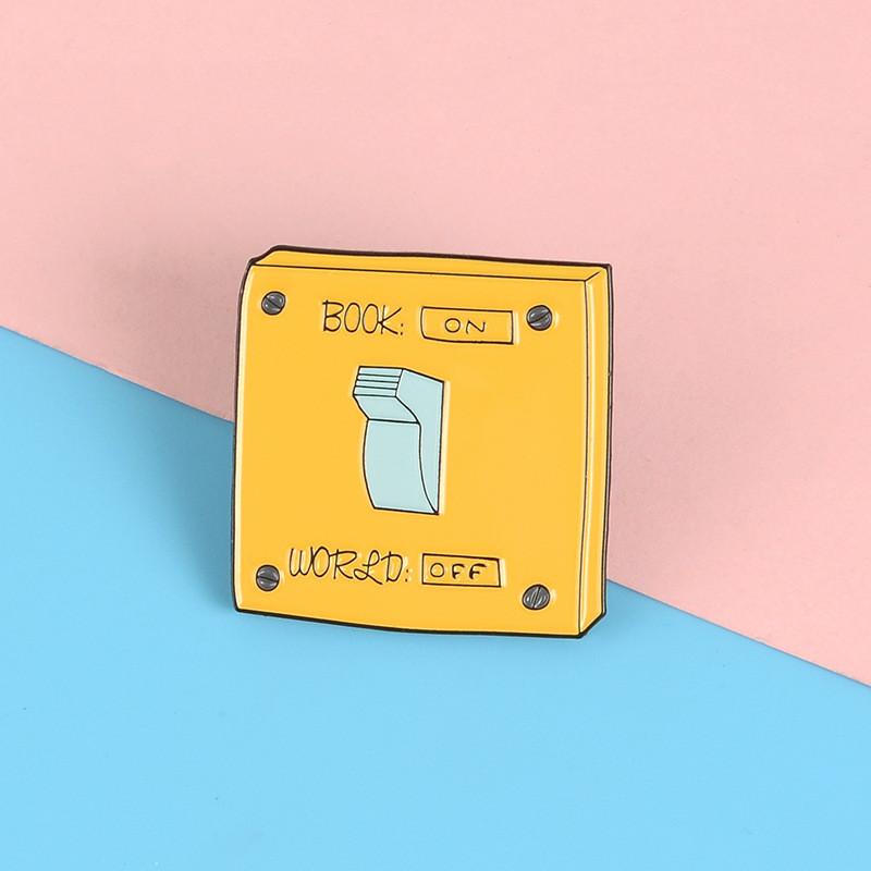 Geometric Creative Yellow Cartoon Switch Socket Brooch For Unique Accessories Style