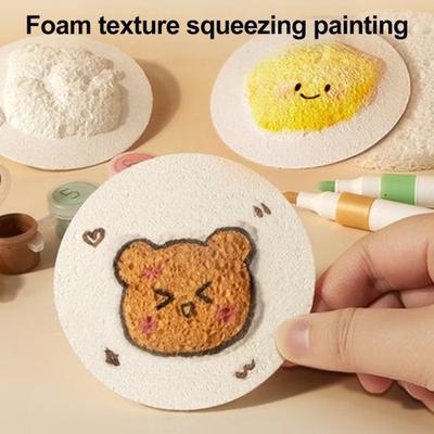 Foam Texture Paper 3D Drawing Paper Sheet Foam Art Painting Paper White Cellulose Cards Kids Adults DIY Art Crafts Supplies