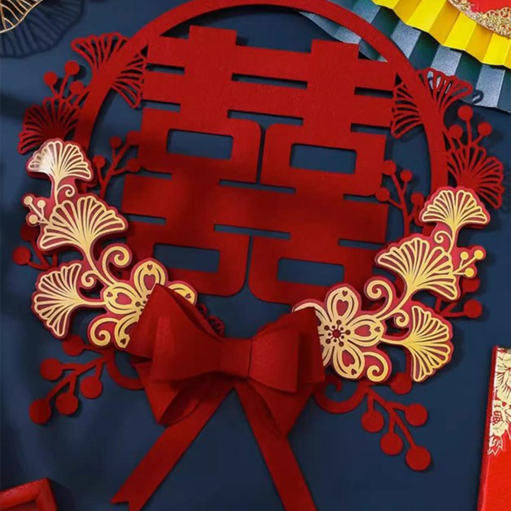 Chinese Wedding Sticker Romantic Exquisite Double Happiness Sticker Decoration for Entrance Door