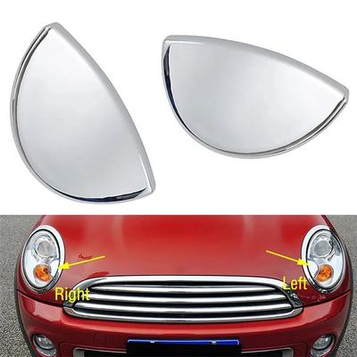 2pcs Headlight Washer Nozzle Cover Cap For Mini Clubman R55 R56 Hatchback R57 Convertible R58 Coupe R59 Roadster