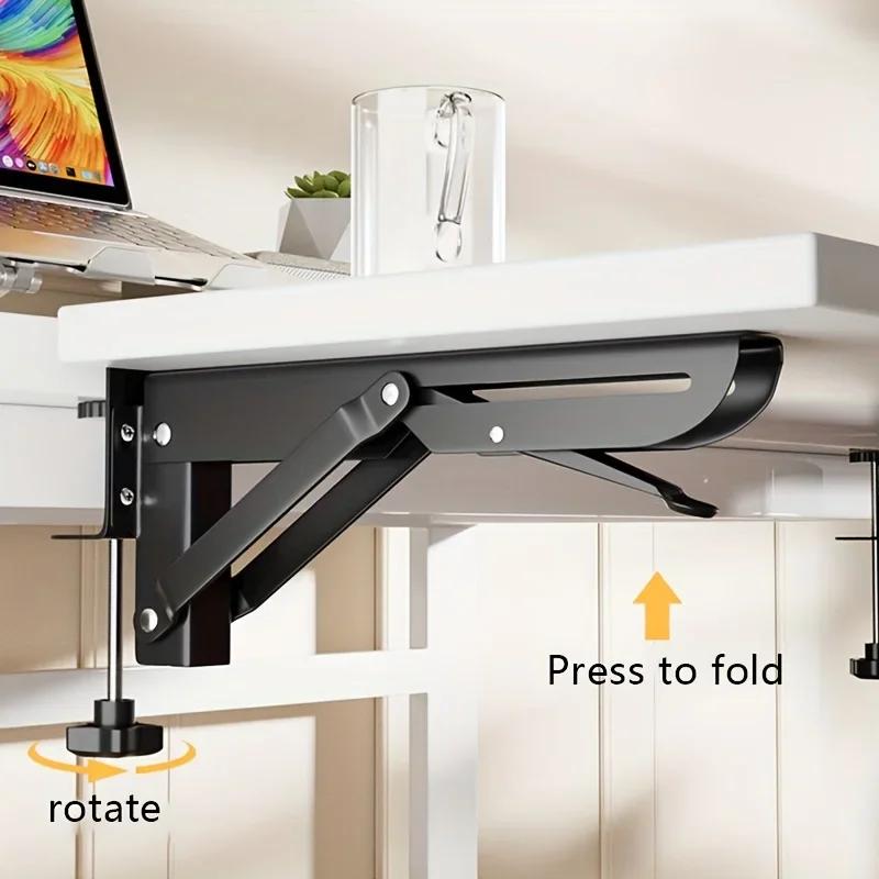 2PCS Desktop Foldable Expansion Stand,No-Drill Hole Desk Extension Stand,Space-Saving Platform Extender,Drilling-Free Bracket