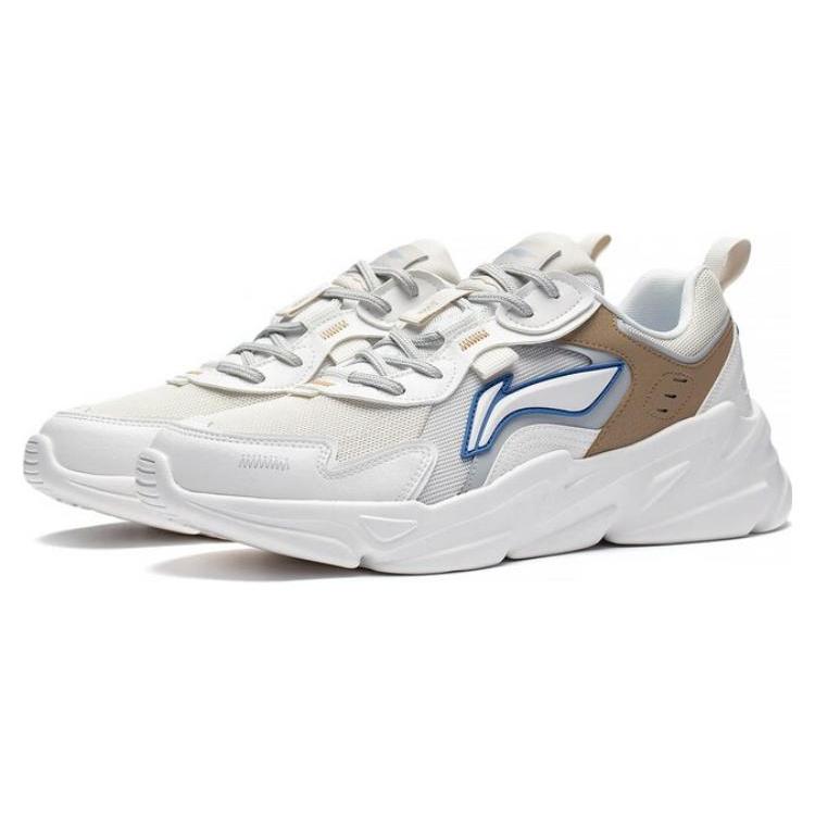 Li Ning Cloud Sea Textile, Synthetic Leather Slip Resistant Abrasion Resistant Low Top Sports Casual Shoes Men's AGCT153-3