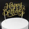 Happy Birthday Candle Party Cake Topper Supplies Decoration Gold &Silver Set