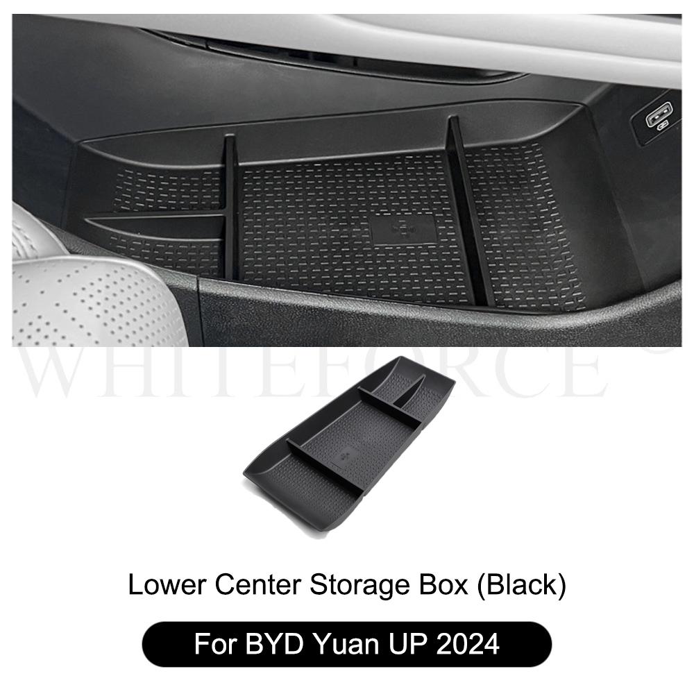 For BYD Yuan UP 2024 Center Control Water Cup Holder Armrest Storage Box Central Lower Storage Box Trash Can Organizer Accessory