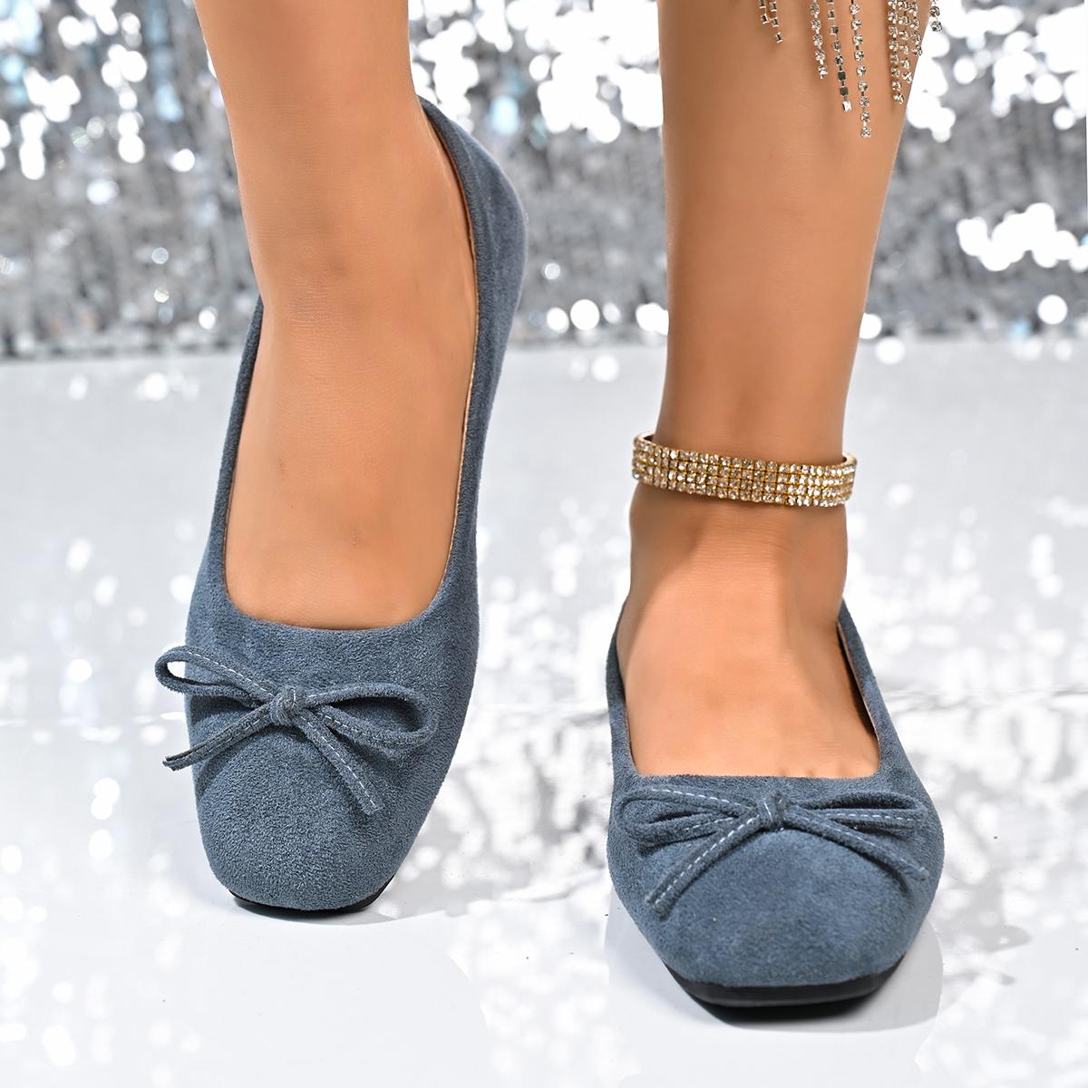 

Spring and Autumn Square Head Solid Color Elegant Bow Casual Shoes Fashionable New Comfortable Flat Bottom Women s Shoes 35