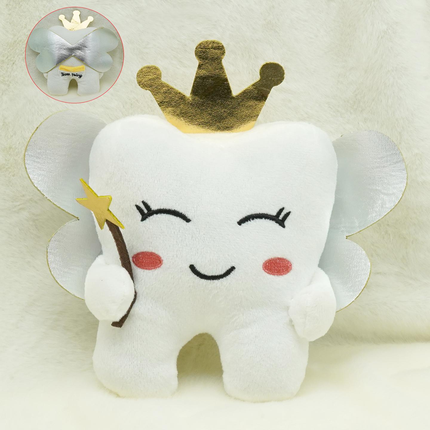 Treasuringu Nouvelles Peluches Fée des Dents Dessin Animé Dents Peluches Poupées Dents Blanches Peluche Oreiller Doux Cadeaux d'Anniversaire