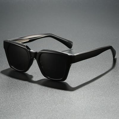 Designer Square Sunglasses Men Color Patchwork Polarized Sun Glasses for Fishing Driving TAC Shades