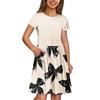 Girl Summer Dress  Solid Color & Print Sleeveless Dress With Pocket Casual Dress Shorts Sleeve Party Dress