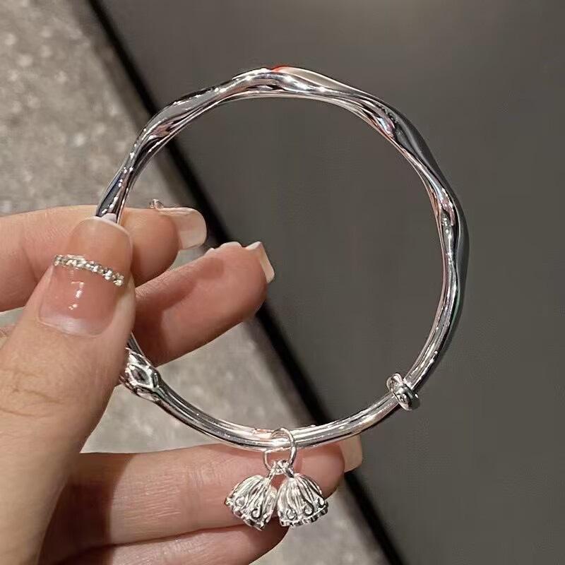 Four-piece niche silver spirit snake bracelet versatile simple design version red-eyed spirit snake adjustable bracelet
