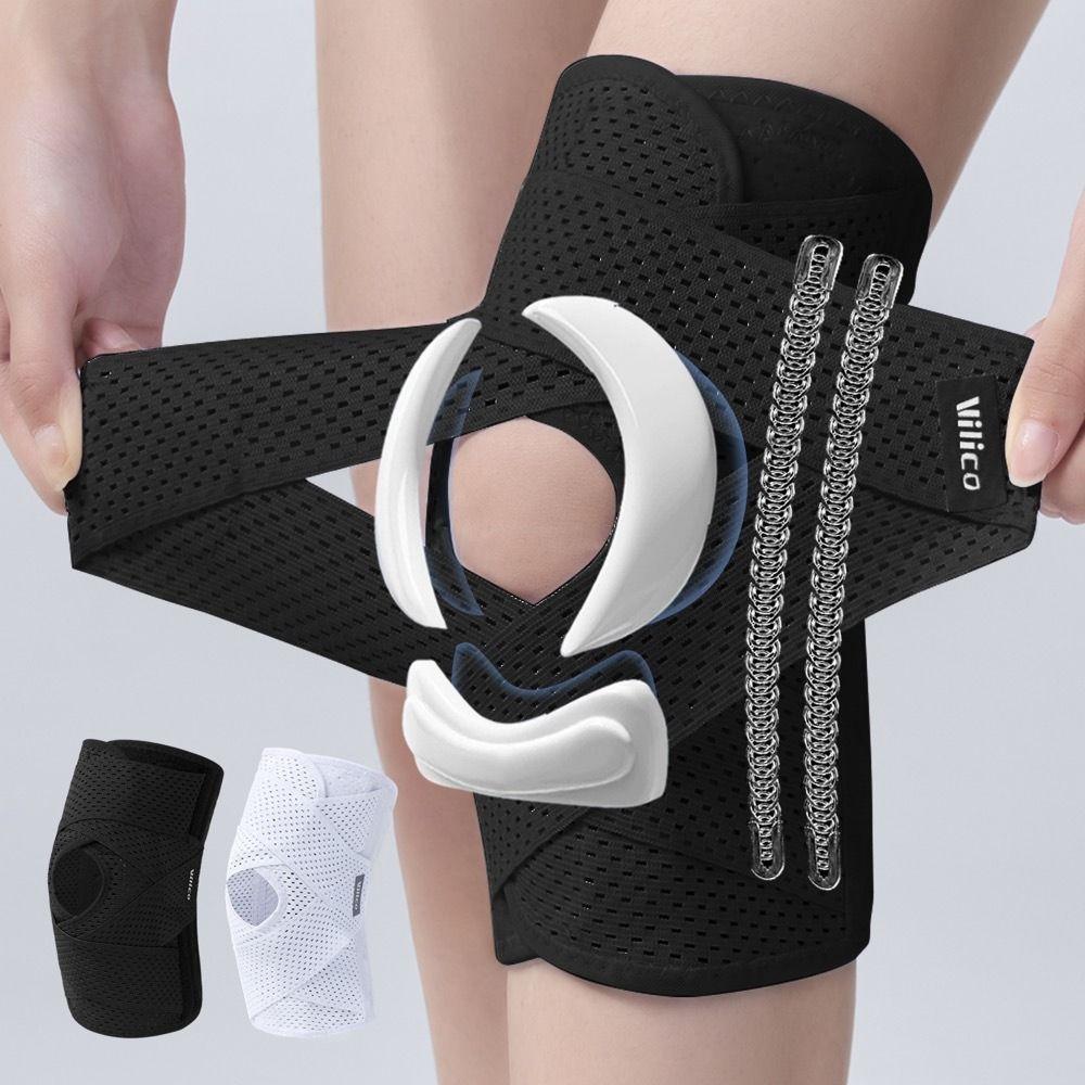

Breathable Knee Patella Support Adjustable Knee Band Brace Knee Pads Patella Strap Runner S-Black Second Generation