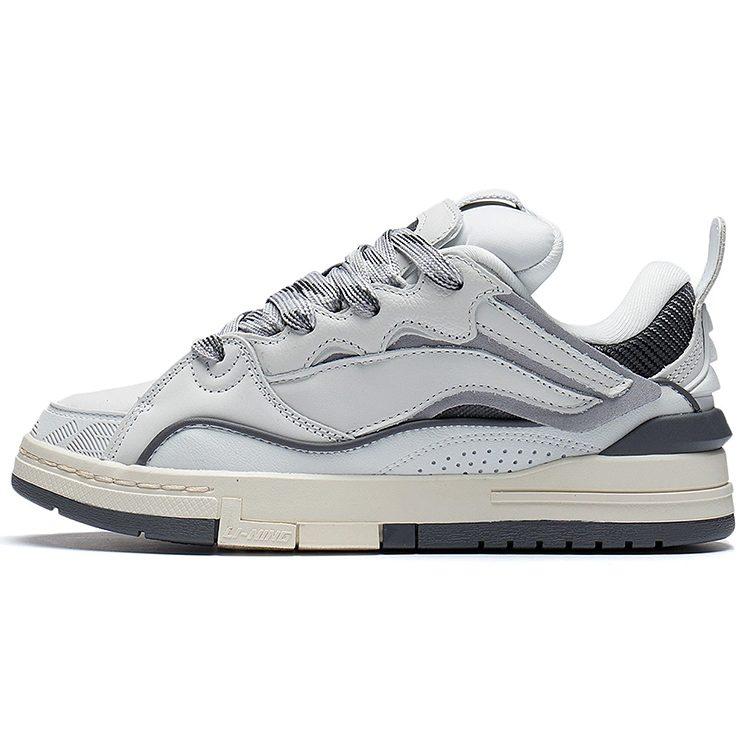 Li Ning Golden Textile, Synthetic Leather Sports Slip Resistant Cushioning Abrasion Resistant Low Top Skateboard Shoes AECS074-1
