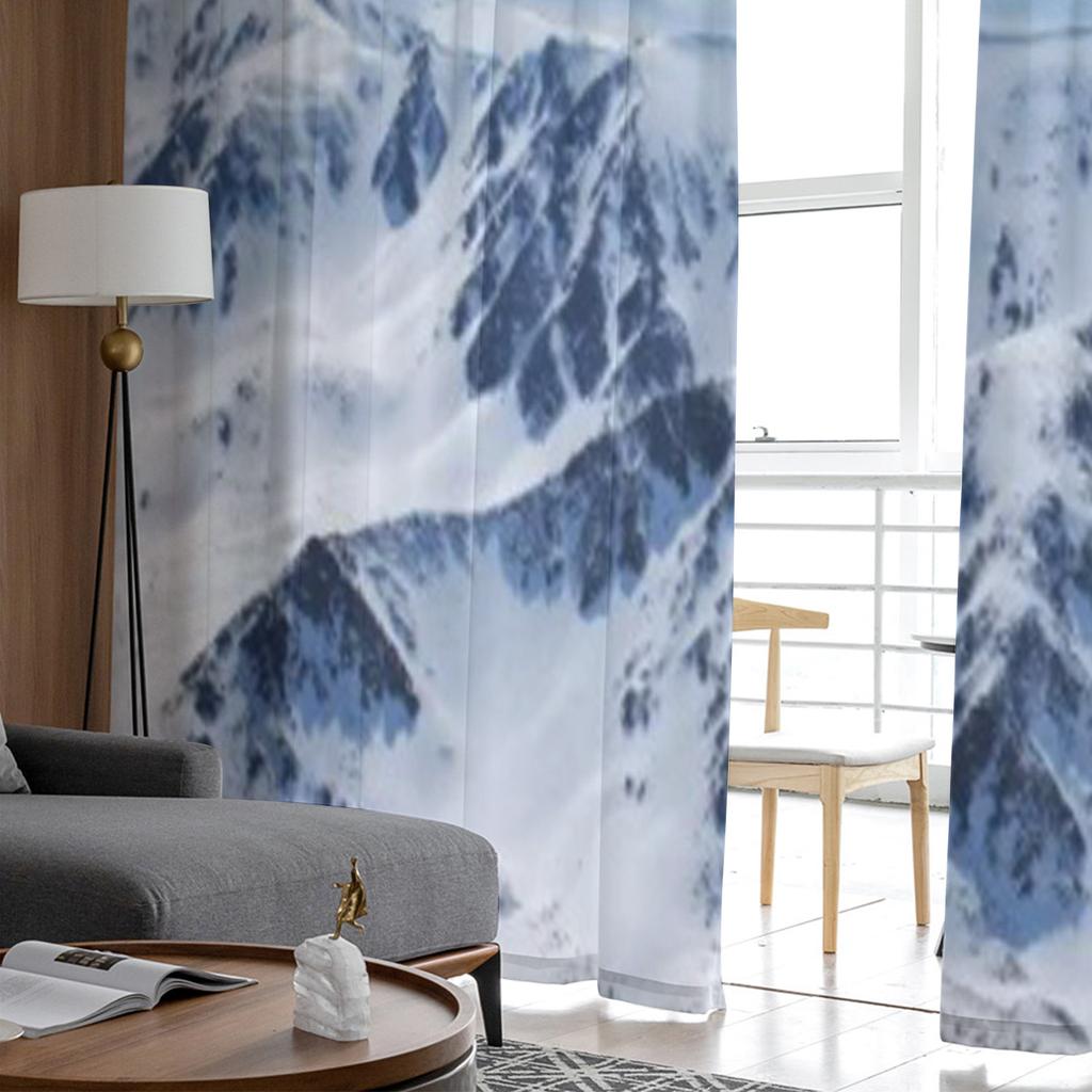 Winter Tatra Mountains Sheer Curtains for Living Room Transparent Tulle Window Treatments Bedroom Kitchen Home Decor Veil Drapes