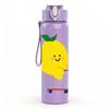 1PC Happy Lemon Fruit 750ml Color Plastic Sports Water Bottle Leakproof Flip Straw Lid Suitable for Sports Office Home Use