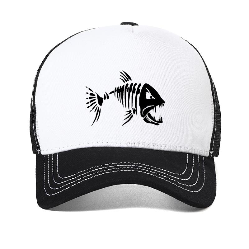 Fishbone Trucker Cap Unisex Fishing Skeleton Fish Baseball Caps Summer outdoor hunting Mesh Breathable hats
