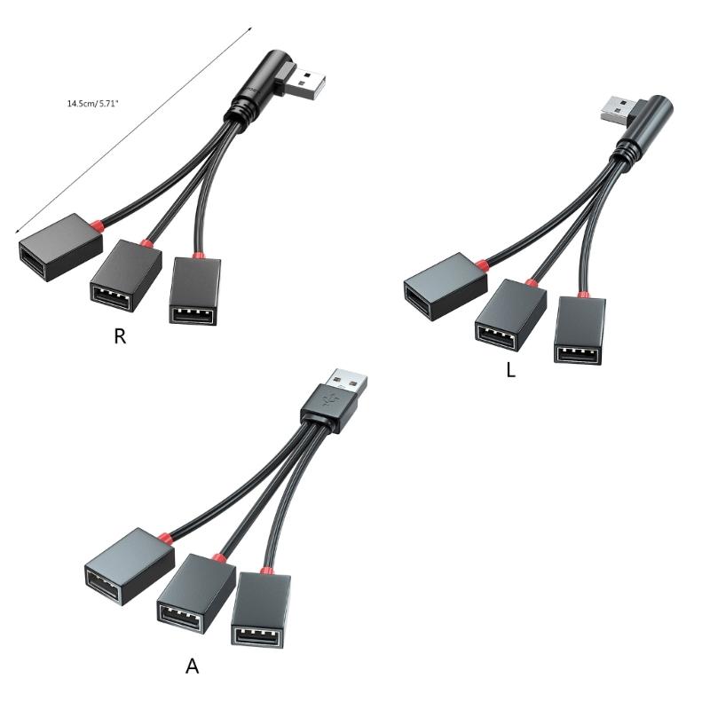 3 In 1 USB Splitter Cable, USB Power Splitter 1 Male To 3 Female USB 2.0 Adapter 1 To 3 USB Splitter USB Extension Cable