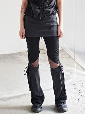 PIECEMAKER TS NYLON APRON BIKE SHORTS (BLACK)