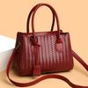 Damska torba na ramię crossbody z PU, pleciona, dużej pojemności