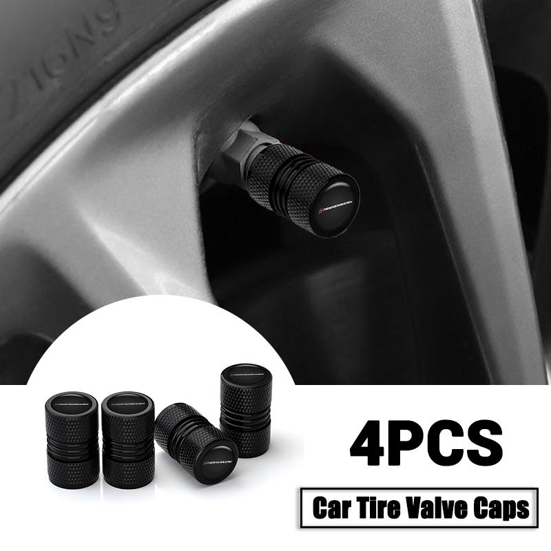 4Pcs Car Wheel Tire Metal Valve Caps Waterproof Stem Cover For BMW Performance BMW M Power Performance M3 M5 X1 X3 X5 X6 X7