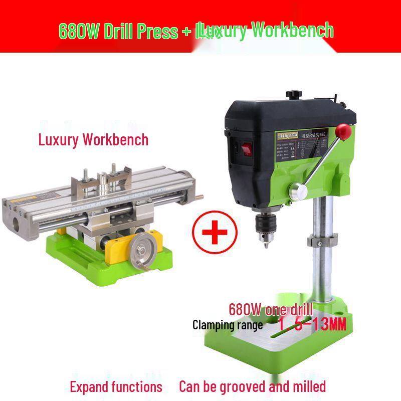 Compact Multi-Functional Precision Bench Drill for Woodworking and Crafts