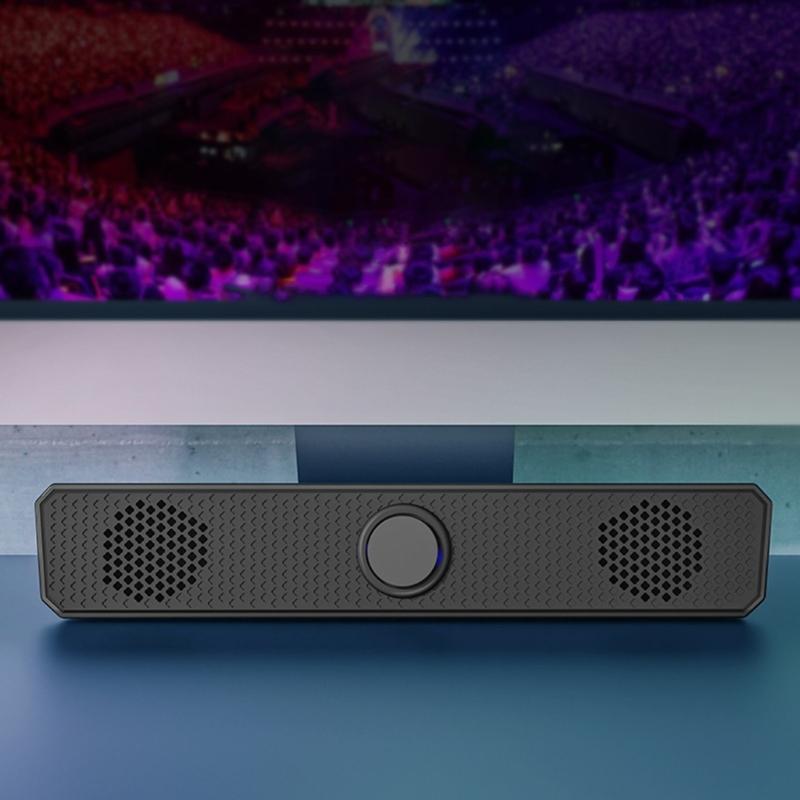Mini Sound Bar USB Powered Sound Bar Speaker for Computer Desktop Laptops PC, Black
