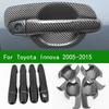 Accessory Glossy Carbon Fiber Car Side Door Handle Bowl Cover Trim For Toyota Innova 2005-2015 2012 2010 2008 2009  2014 2013