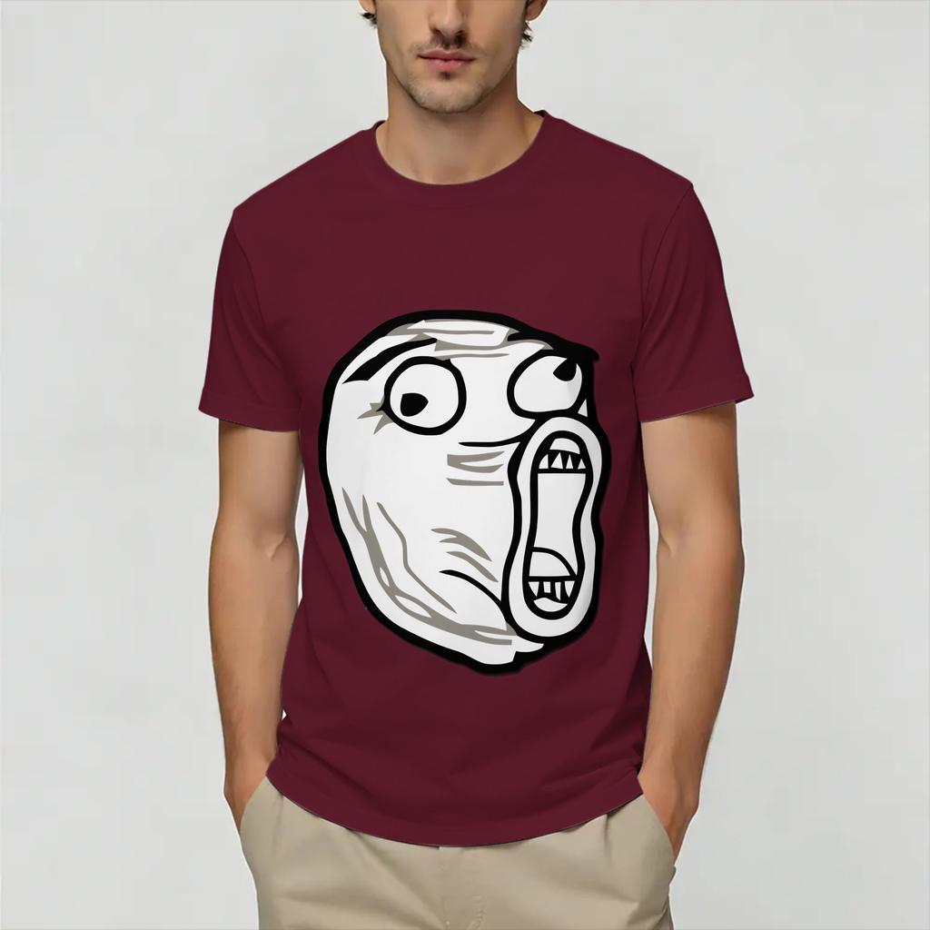 Rage Comic Trollfac Unisexs T Shirts Funny Tee Shirt Short Sleeve Round Collar TShirts Cotton Printed Clothing