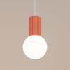 Lampa Wisząca Nowoczesna Brzoskwiniowa Ryflowana Szklana Biała Kula Do Salonu Jadalni Nad Stół 1Xg9 8W Halo Sollux Lighting
