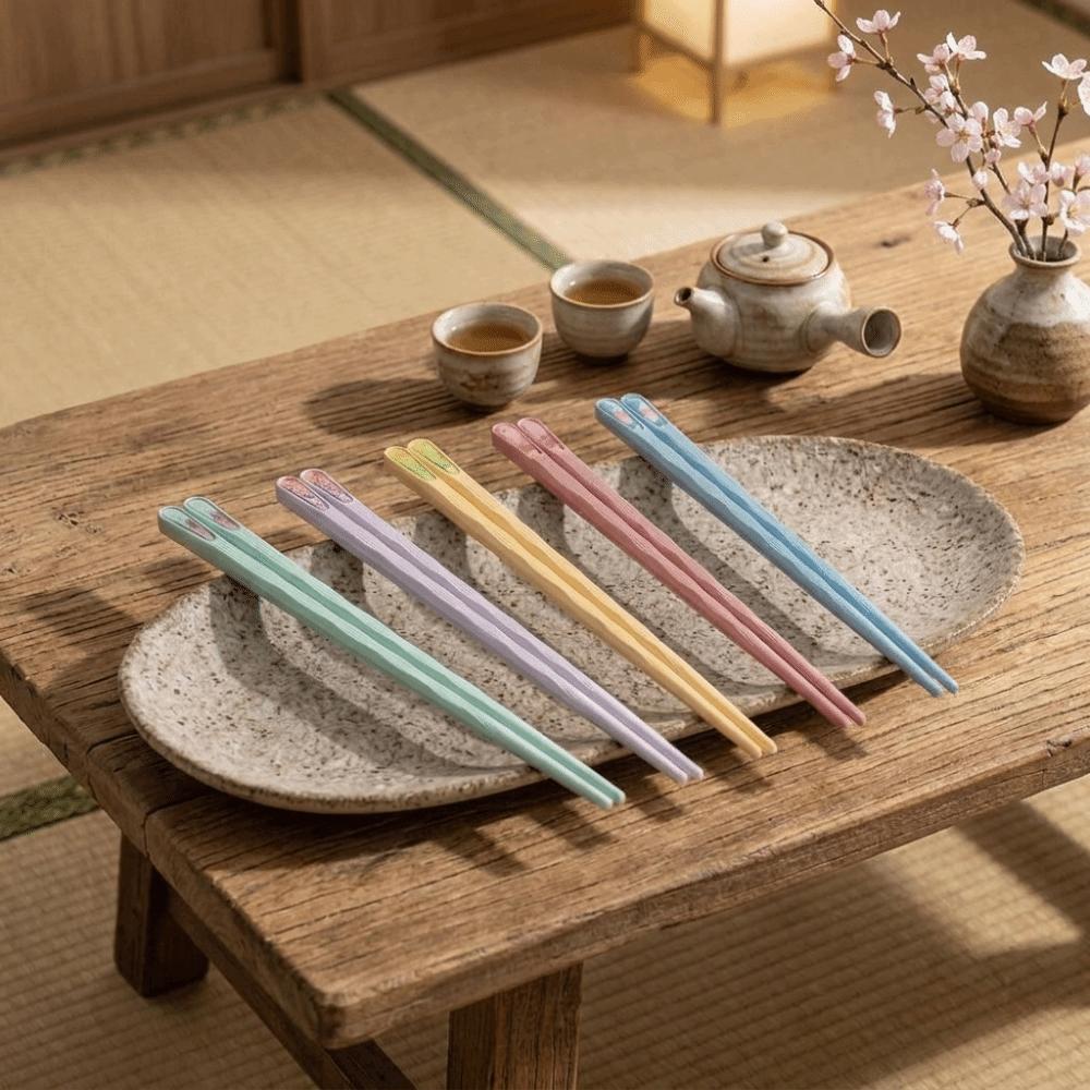 5Pairs Lightweight Sushi Chopsticks Durable Traditional National Tide Chopsticks Home Use