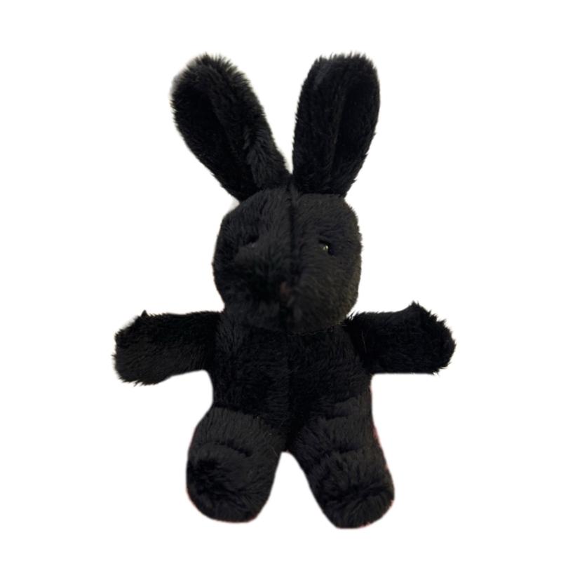 Plush Long Ears Rabbit Keychain Pendant Lovely Hanging Decoration Bag Pendant чёрный