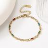Colored Zircon Stainless Steel Bracelets Shiny Luxurious Niche Original Design Women's Wrist Accessories Bulk Supply