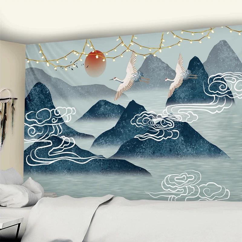 Natural Scenery Sun Forest Mountain Tapestry Wall Hanging Wall Hippie Wall Carpets Beauty Psychedelic Tapestry