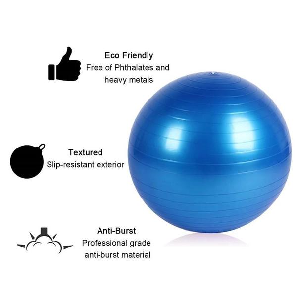 55cm Inflatable PVC Yoga Ball, Exercise Balance Balls for Fitness Gym  Exercise