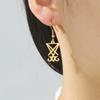  Sigil of Lucifer Drop Earrings for Women Stainless Steel Occult Demon Seal Satan Earrings Vintage Solomon Amulet Jewelry
