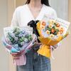 Crochet Flower Lighting Flower Bouquet Handmade Woven Flowers Knitted Graduation Bouquet Wedding Party Bouquet Gift