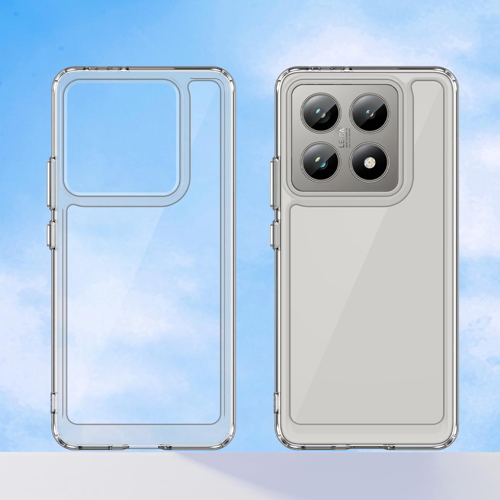 WANLONFENG MF Series for Xiaomi 14T Case TPU+Acrylic Clear Phone Cover with Tempered Glass Film