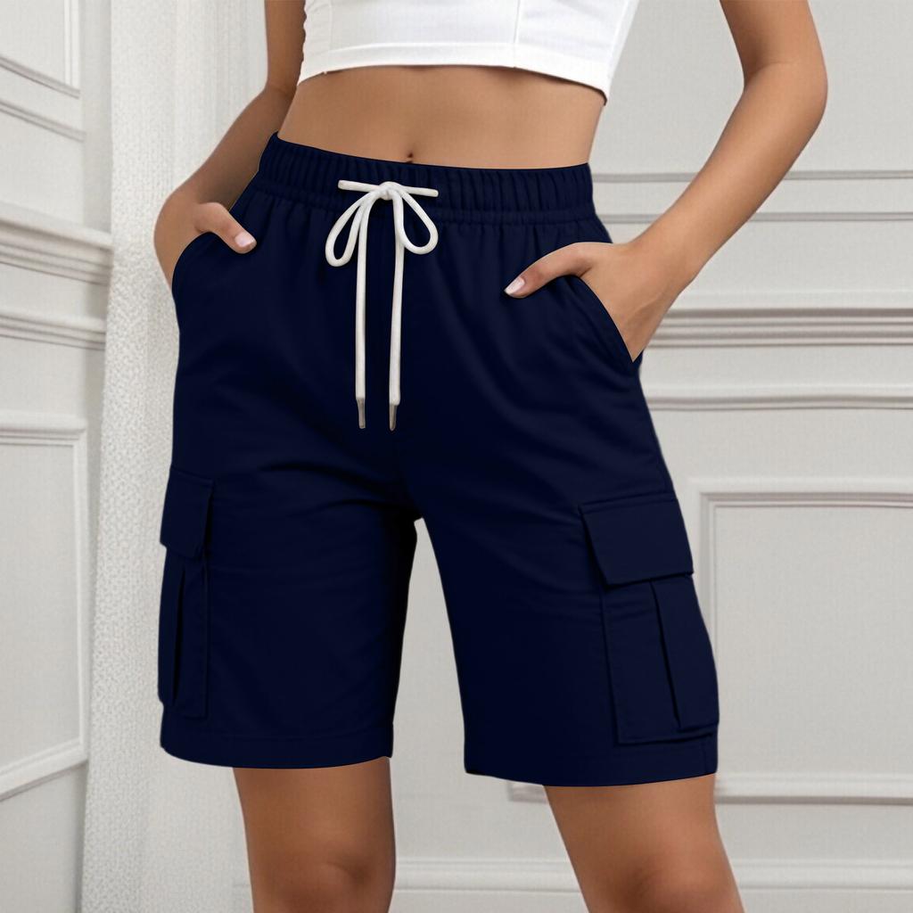 Women's Fashion Drawstring Casual Pocket Sports Shorts