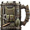 Caneca de Café Artesanal Temática Militar do Exército 3D Presente Criativo Único para Veteranos Utensílios de Cozinha Sala de Jantar Bebidas