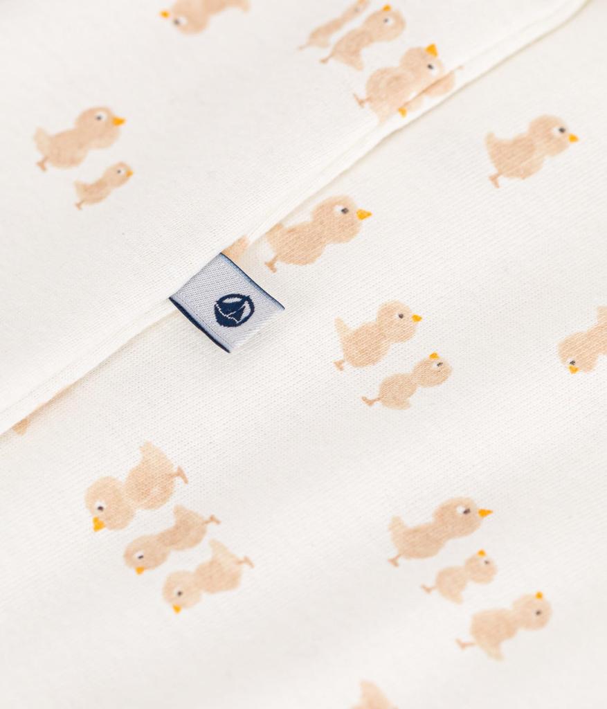 Printed romper A0AUP 3 months 60cm [Petit Bateau] 2-way Off-white/Gray
