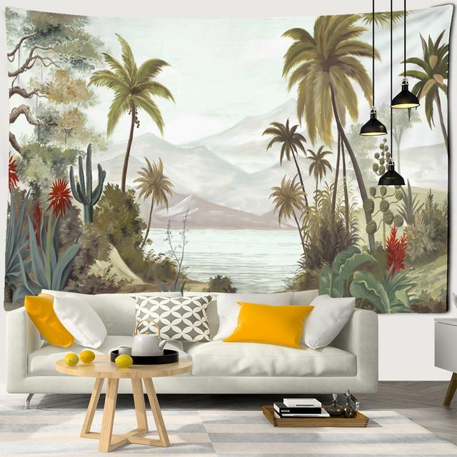 

Тропический лес Крепость Гобелен Кокосовая Пальма Настенный Гобелен Простой Стиль Богемный Хиппи Колдовство TAPIZ Арт Декор Общежития 230x180cm