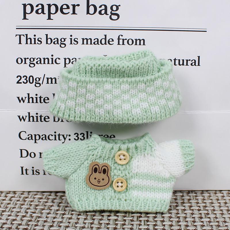 17cm Plush Doll Clothes: Sweater & Wool Hat for Generations 1-3