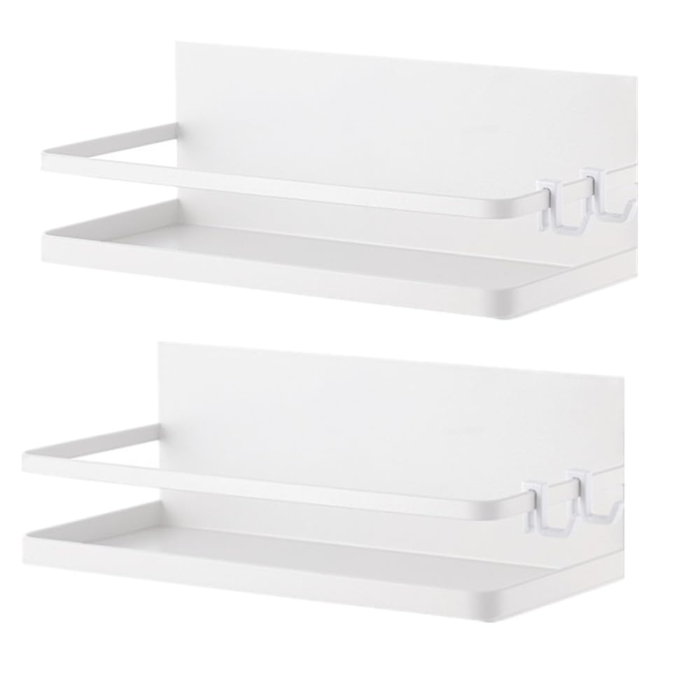 Eachjoy Magnetic Spice Rack, Laundry Storage, Refrigerator Side Rack x 2 Set (White)