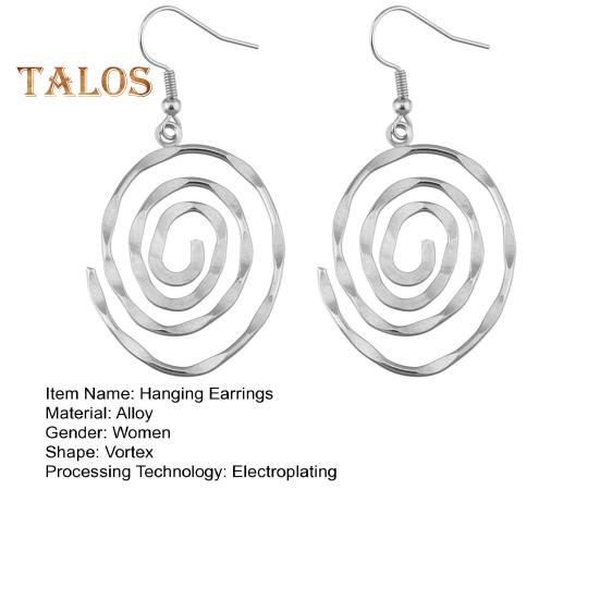 1 Pair Women Hook Earrings Hollow Vortex Shape Smooth Polished Ear Decoration Jewelry Vacation Earrings Party Hanging Earrings Commute Dangle Earrings