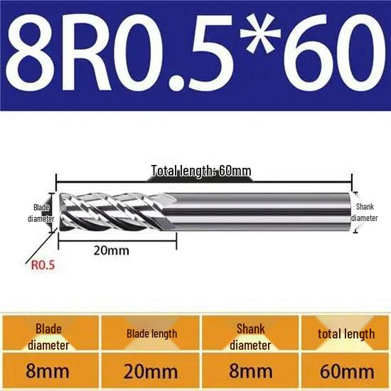 65° Metal Ceramic Flat-Bottom End Mill/Ball Nose End Mill/High-Gloss Mirror Face Mill